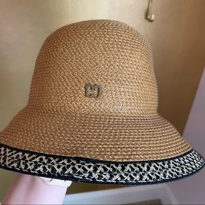 Eric Javits Tan and Black Woven Hat